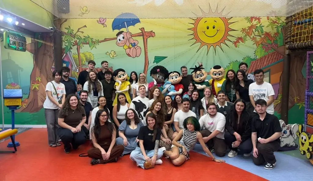 Estudantes de Publicidade da Unoesc Joaçaba nos Estúdios Mauricio de Sousa Produções, em São Paulo