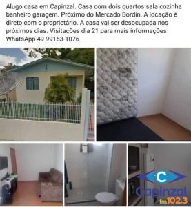 Golpe: Moradora de Capinzal tem casa anunciada por criminosos para locação na internet
