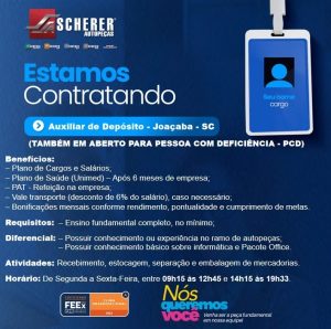 Auxiliar de Depósito – Joaçaba – SC