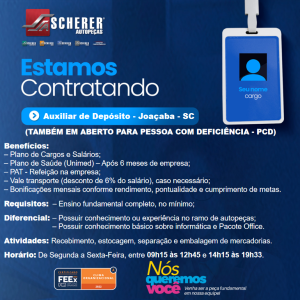Auxiliar de Depósito – Joaçaba -SC