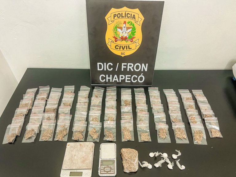Polícia Civil apreende grande quantidade de drogas prontas para venda em Chapecó