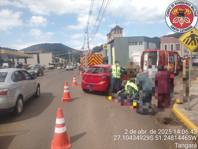 Colisão entre carro e motocicleta deixa jovem ferida em Tangará