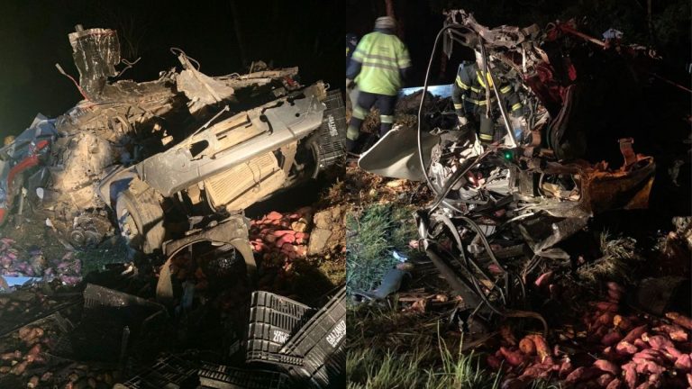 Colisão frontal entre caminhões deixa dois mortos em Santa Catarina