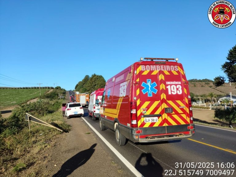 Motociclista fica ferido após colisão lateral na SC-355