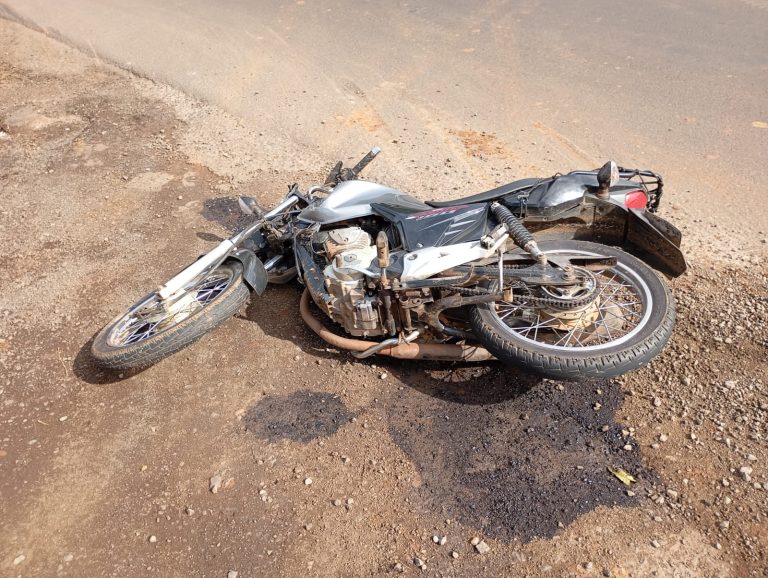 Jovem fica ferido em colisão entre moto e carro na BR-158, em Cunha Porã
