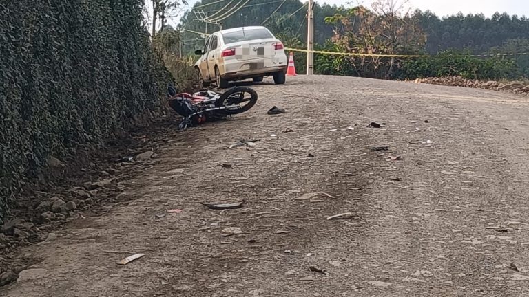 Colisão entre carro e moto deixa uma pessoa morta no interior de Concórdia