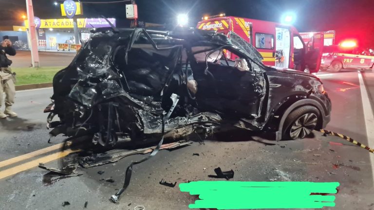 Motorista foge após colisão entre caminhonete e SUV na BR-282, em Ponte Serrada