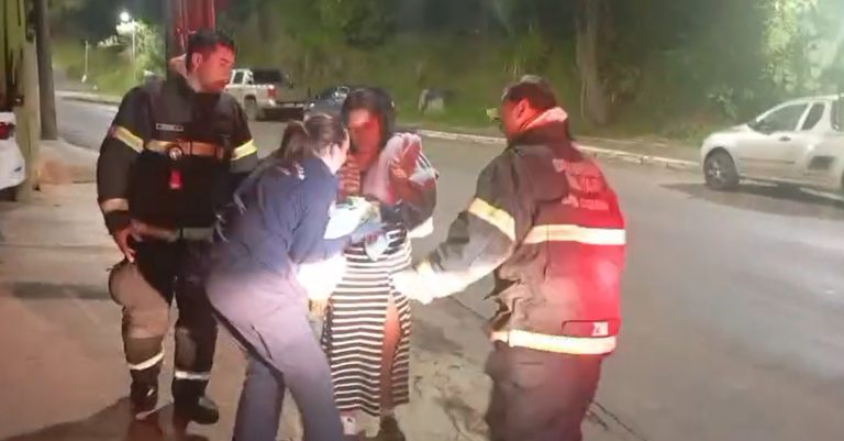 Bombeiros salvam bebê engasgado durante a madrugada em Videira (vídeo)