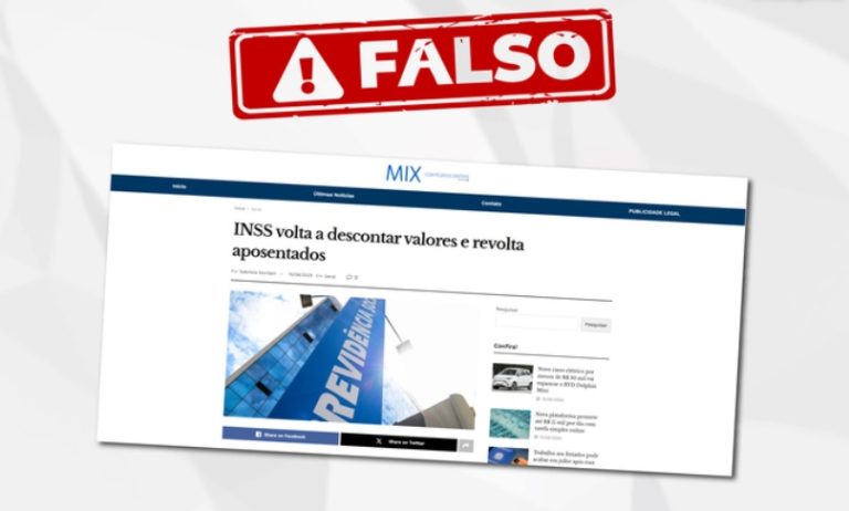 É falso que o INSS voltou a descontar valores de aposentados e pensionistas