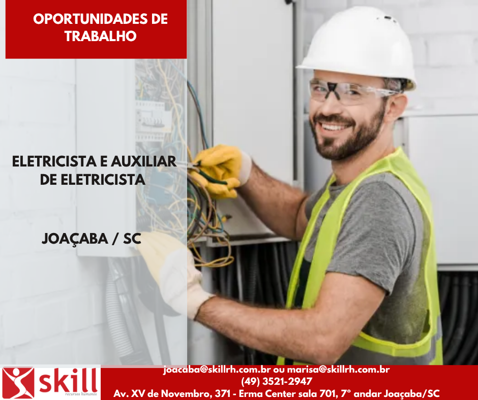 ELETRICISTA E AUXILIAR DE ELETRICISTA