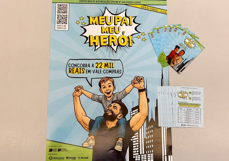 CDL Joaçaba lança promoção “Meu Pai, Meu Herói” com R$ 22 mil em prêmios