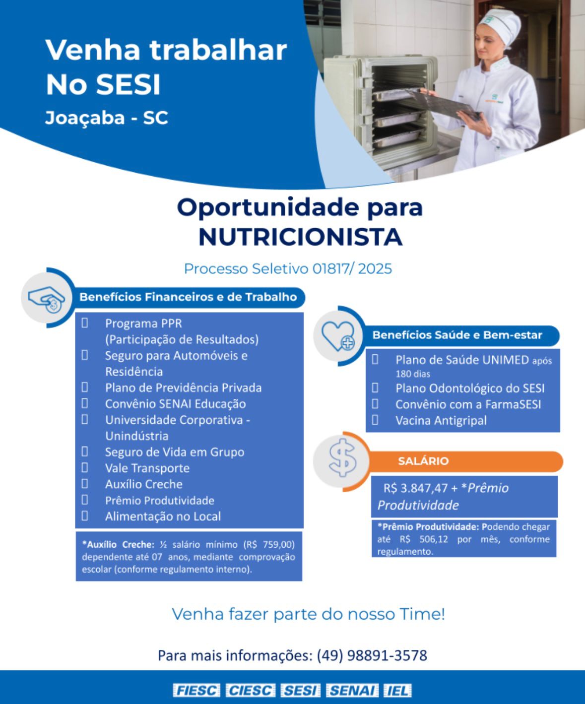 NUTRICIONISTA DE PRODUÇÃO – JOAÇABA