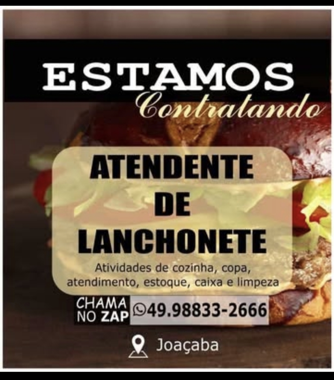 Atendente de lanchonete (caixa e copa)