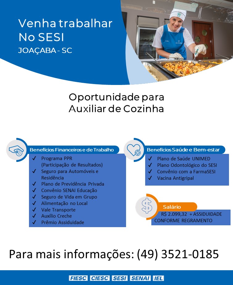 AUXILIAR DE COZINHA – JOAÇABA