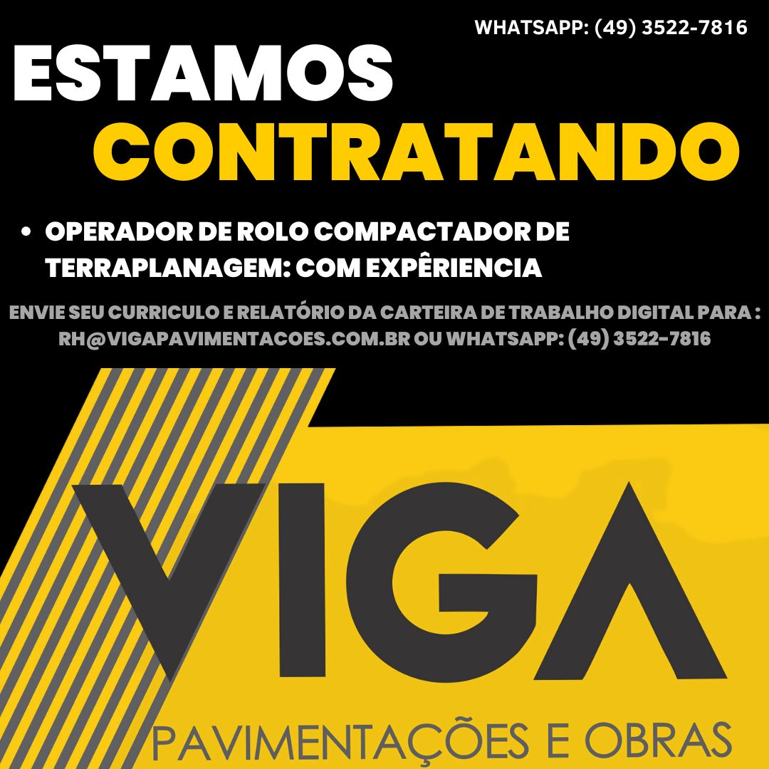 OPERADOR DE ROLO COMPACTADOR TERRAPLANAGEM