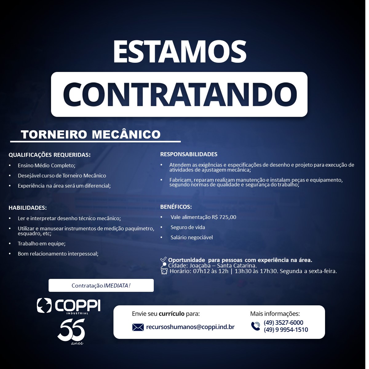 TORNEIRO MECÂNICO – CONVENCIONAL