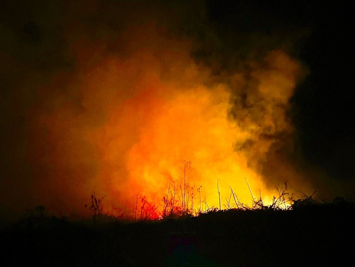 Incêndio florestal atinge 15 hectares em Ibiam e mobiliza bombeiros
