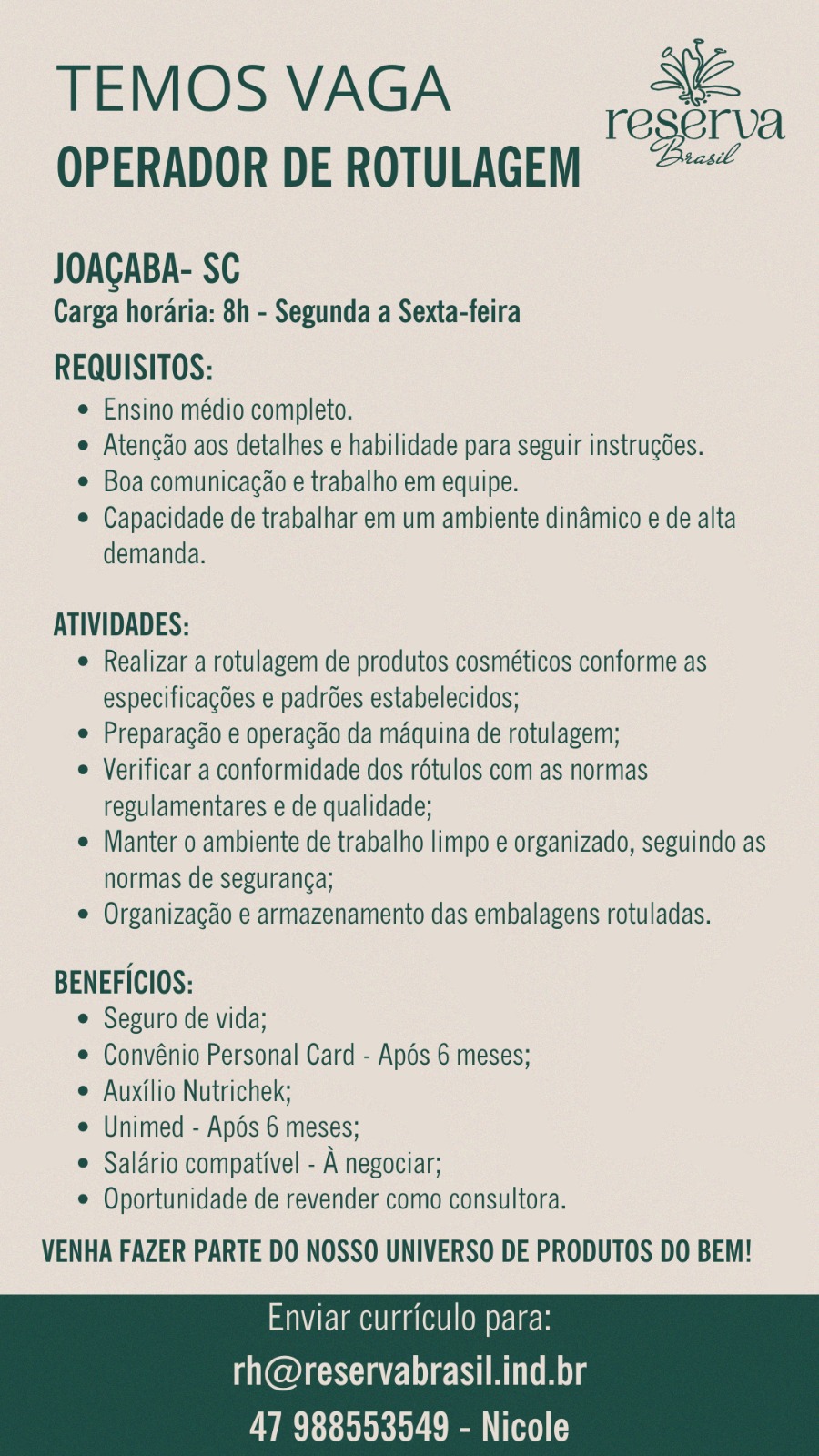 Operador de Rotulagem