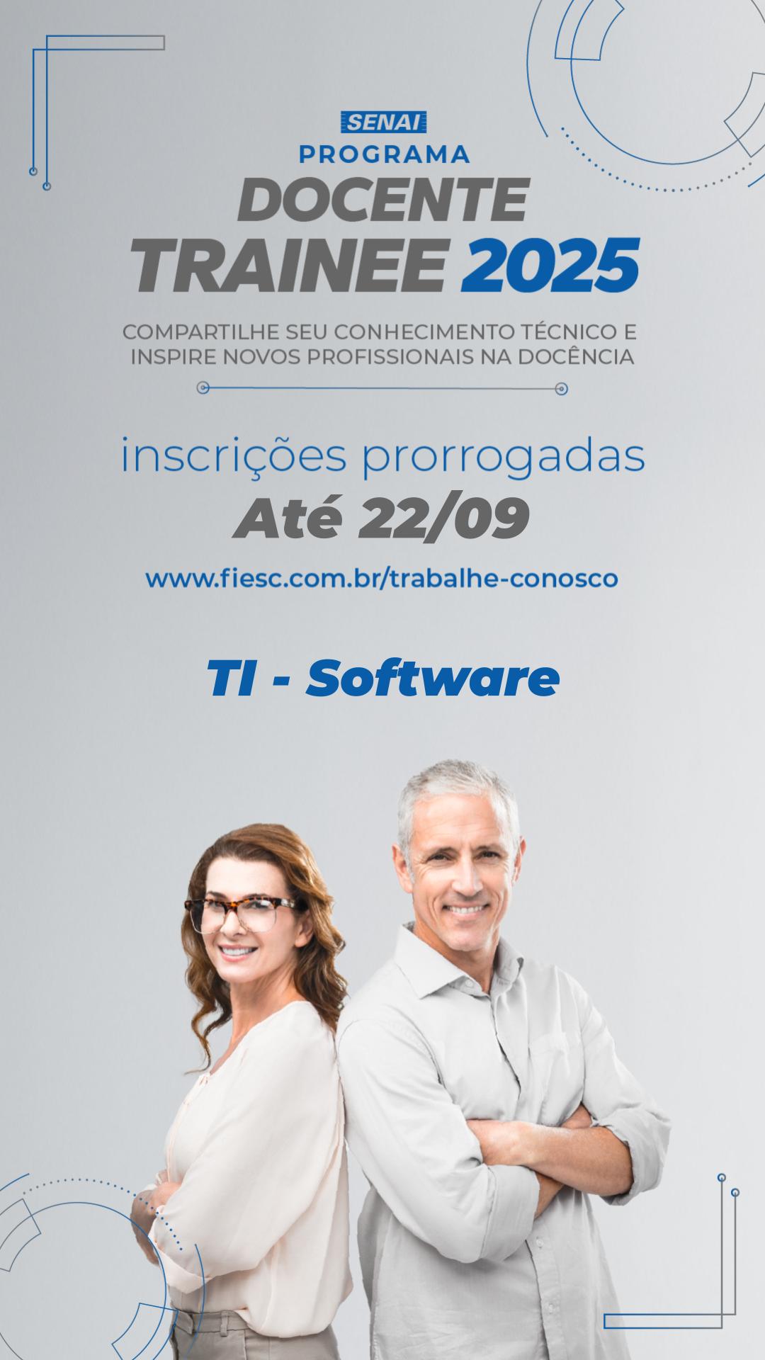 Docente Trainee com atuação em TI – Software