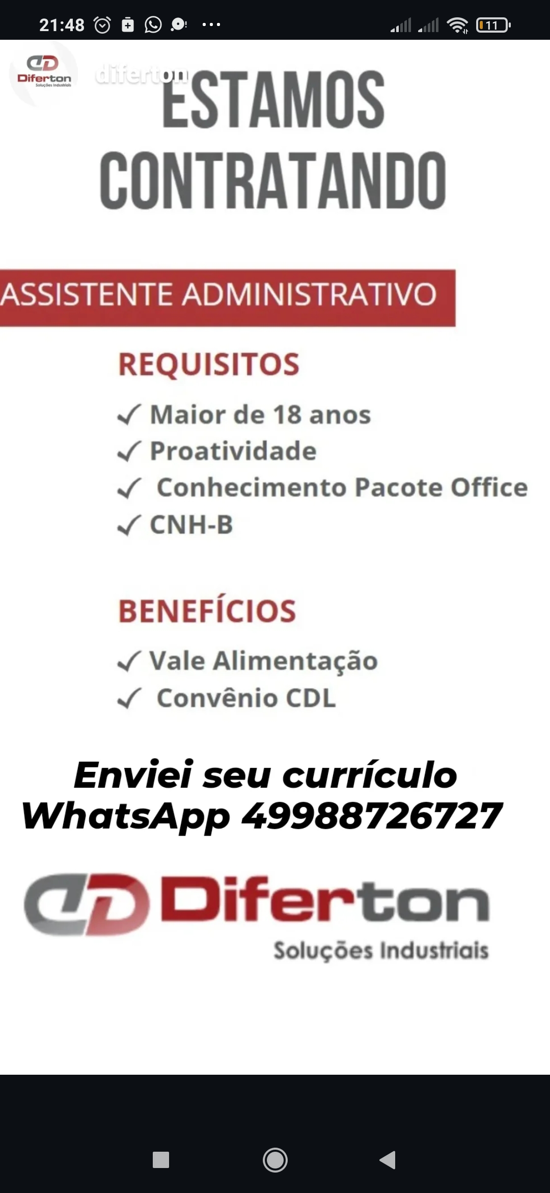 Assistente Administrativo/Estoque