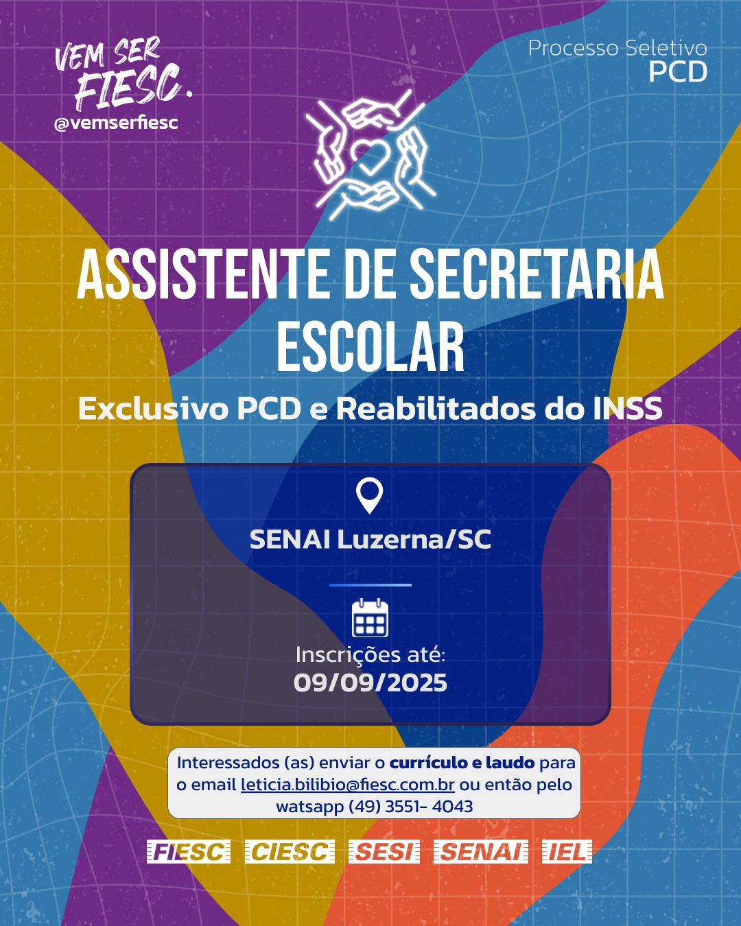 Assistente de Secretaria Escolar (Exclusivo PCD)