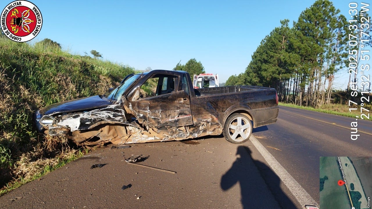 Colisão entre dois veículos deixa feridos na BR-282
