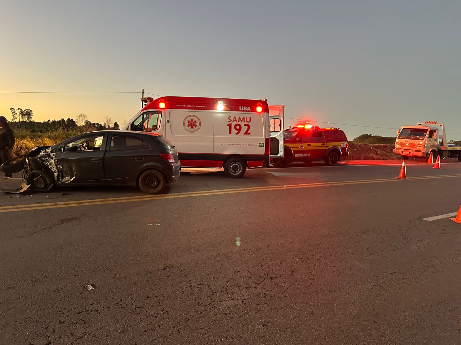 Grave acidente deixa dois feridos na BR-470 em Curitibanos