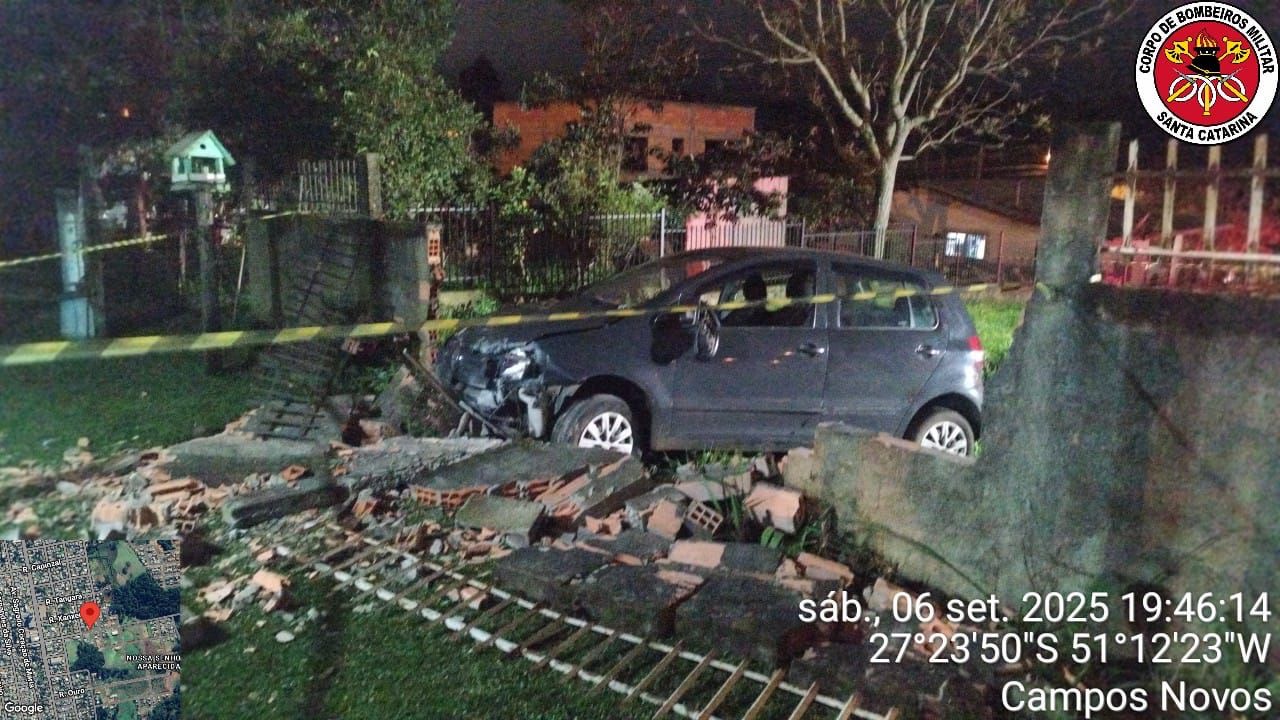 Acidente entre dois carros deixa uma pessoa morta em Campos Novos