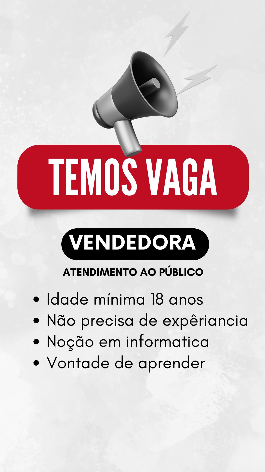 VAGA VENDEDORA