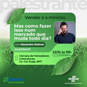 Palestra em Catanduvas vai abordar novas estratégias de vendas e gestão no agronegócio