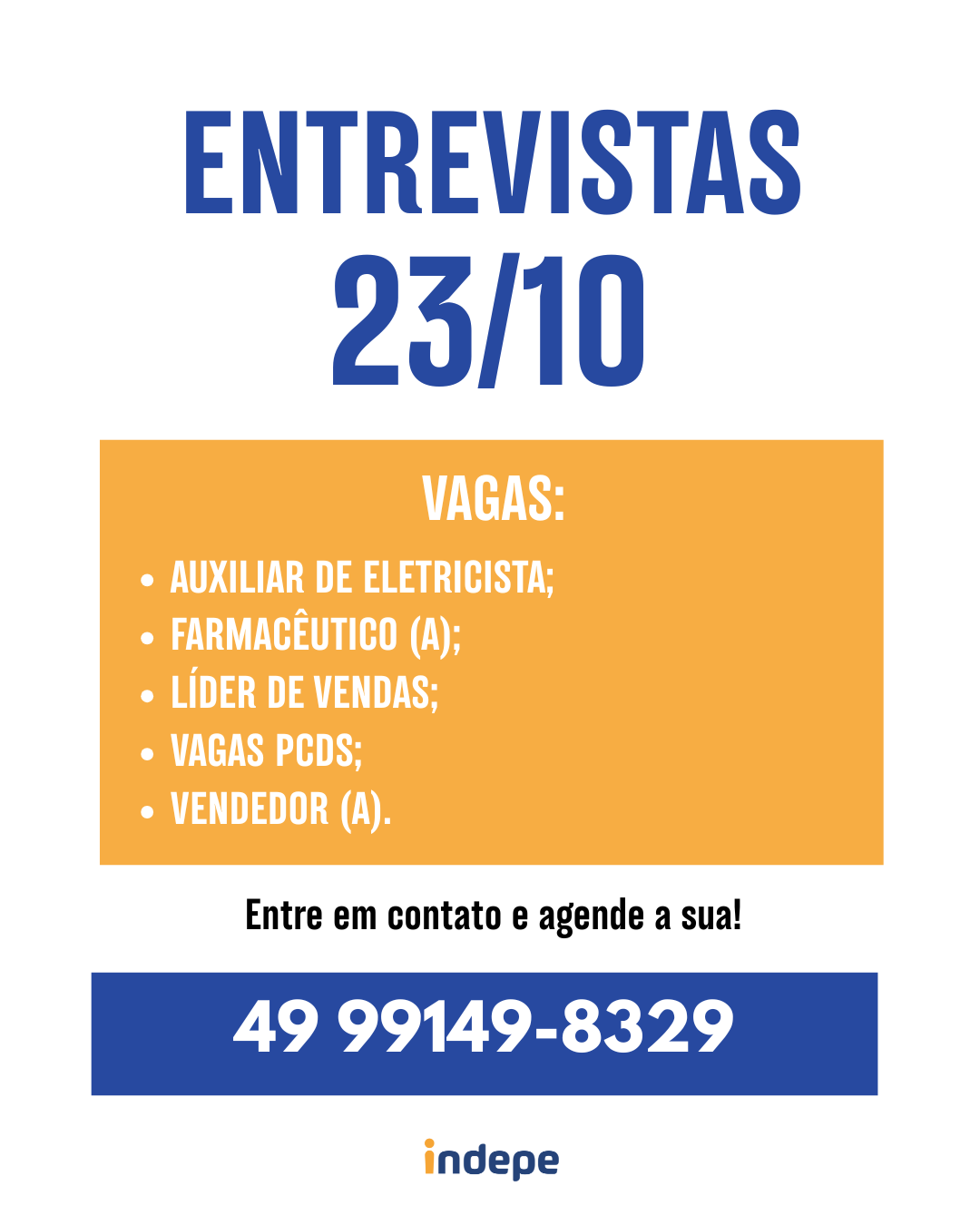 Vagas de emprego em Joaçaba – Entrevistas 23/10