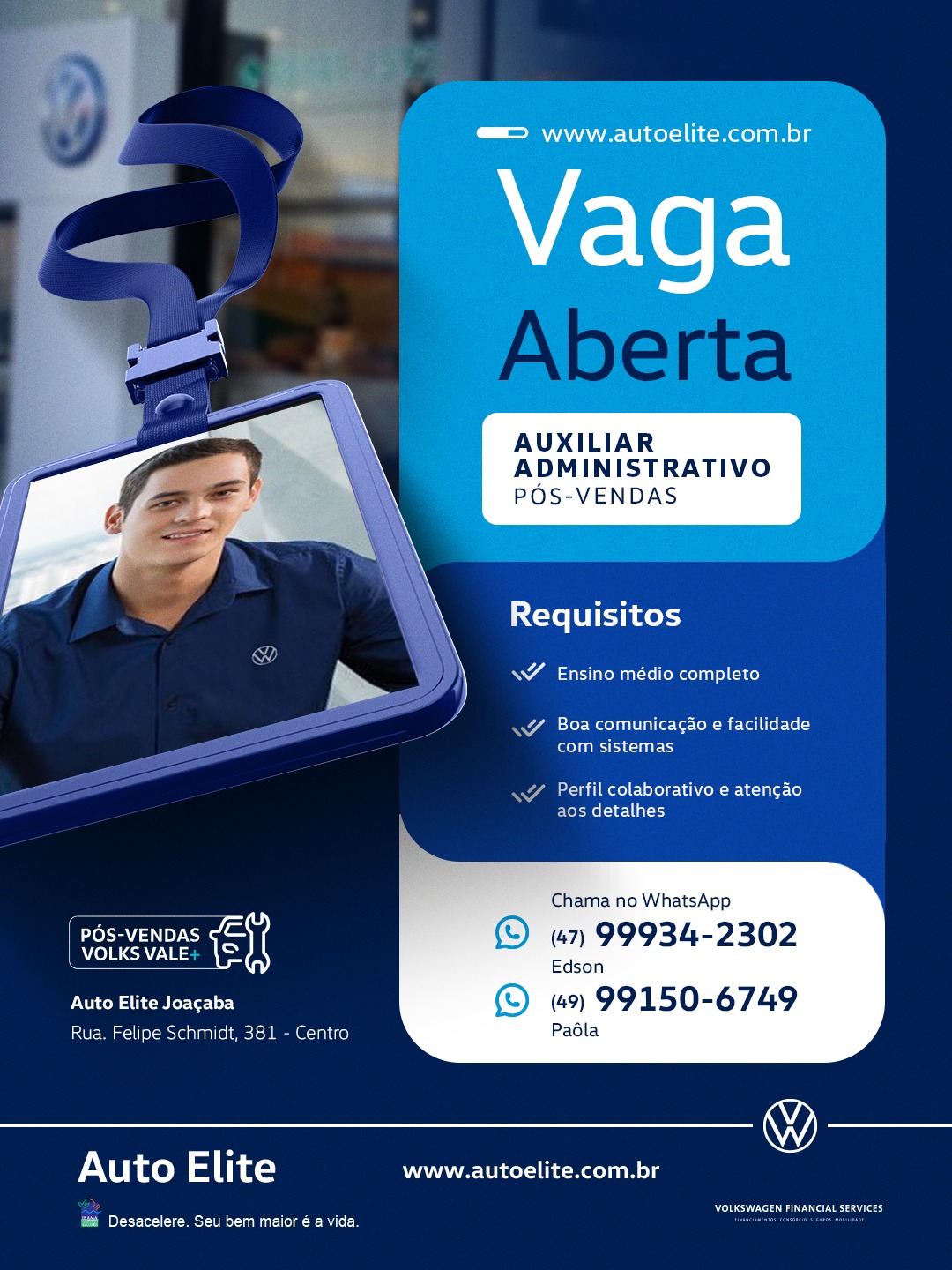 Auxiliar administrativo- agendamento de serviços
