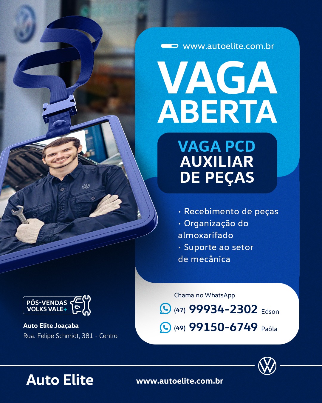 AUXILIAR DE PEÇAS -PCD