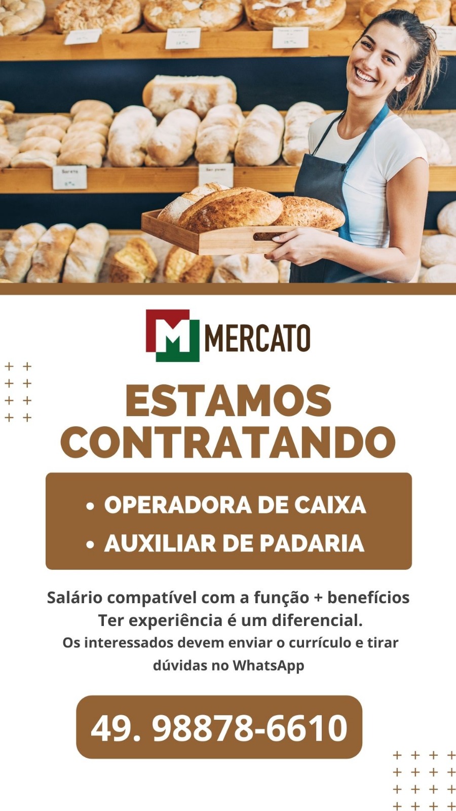 Operadora de Caixa e Auxiliar de Padaria