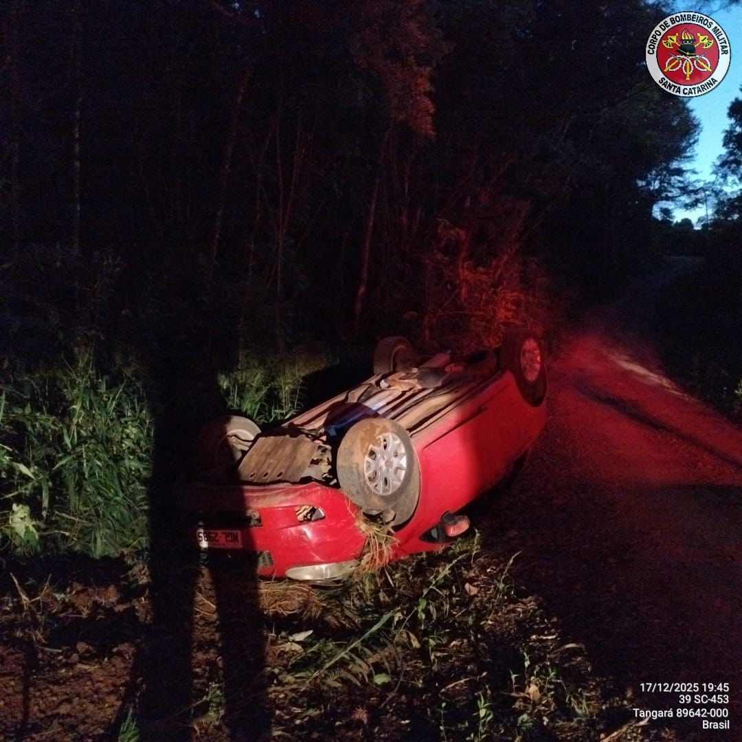 Capotamento é registrado no interior de Tangará