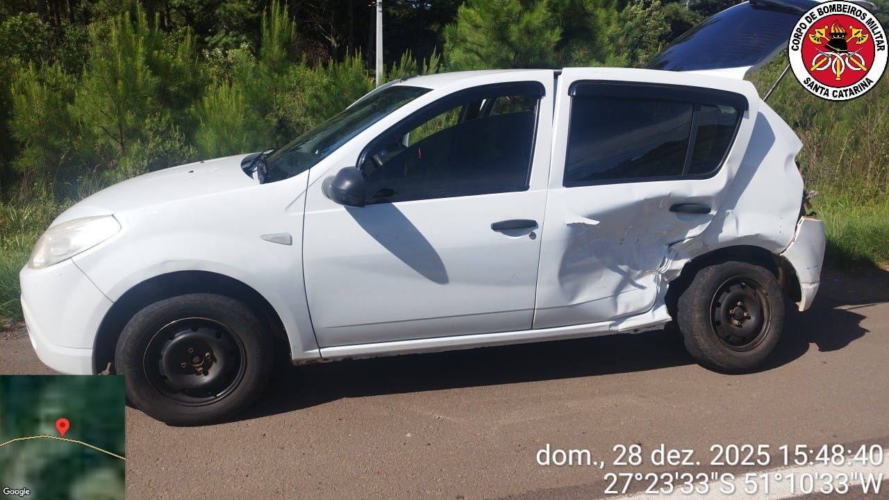 Colisão entre dois veículos deixa duas crianças feridas na BR-282, em Campos Novos