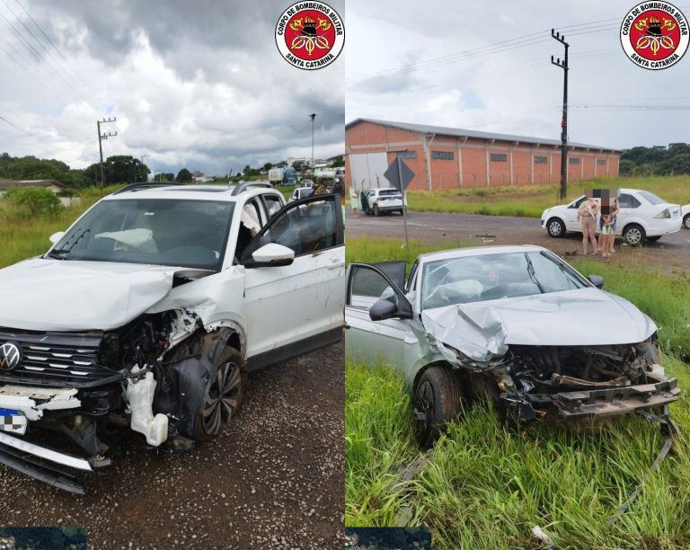 Colisão frontal deixa uma mulher ferida em Campos Novos