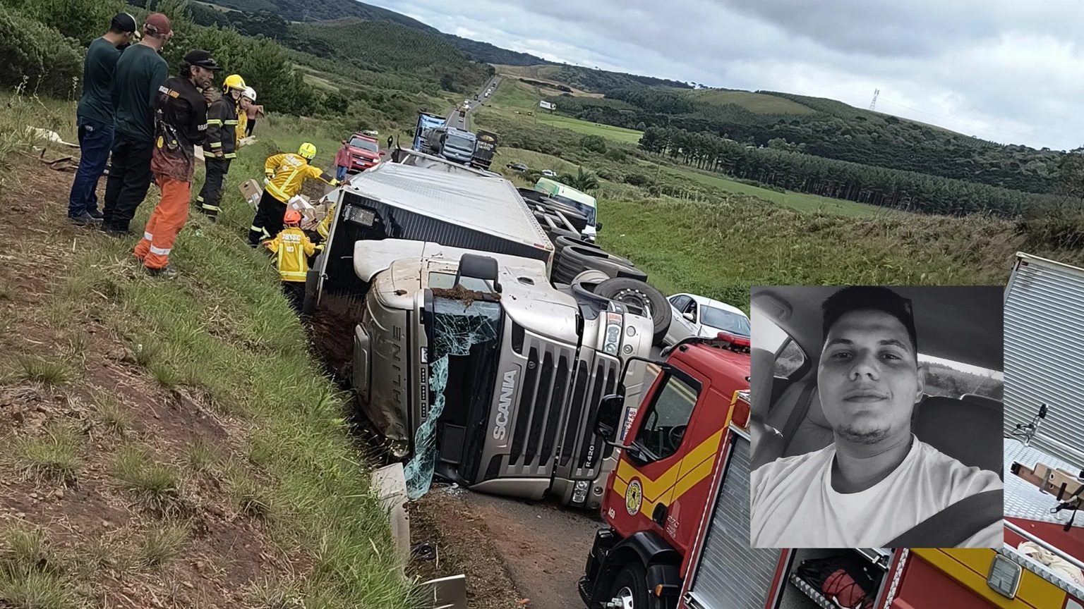 Identificado motorista que perdeu a vida em tombamento de carreta