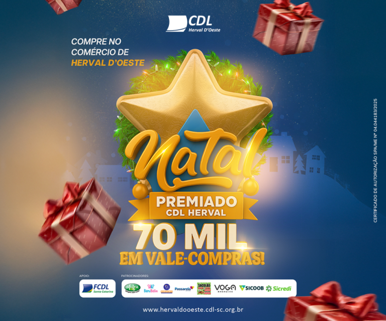 Confira os 40 ganhadores da campanha “Natal Premiado 2025” da CDL Herval