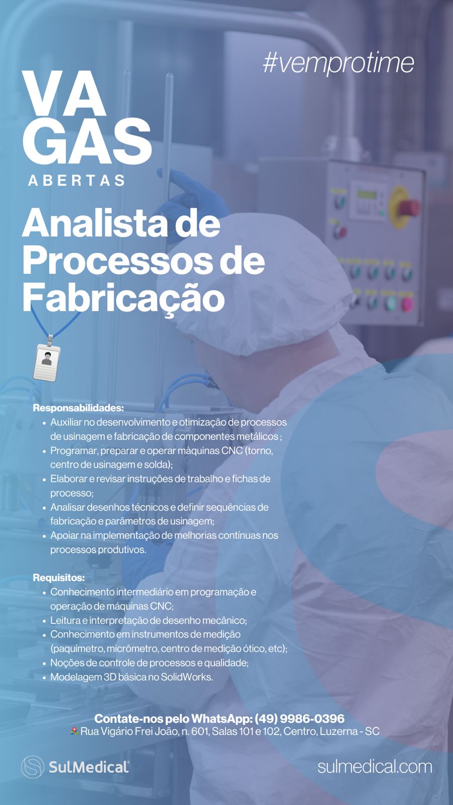 Analista de Processos de Fabricação