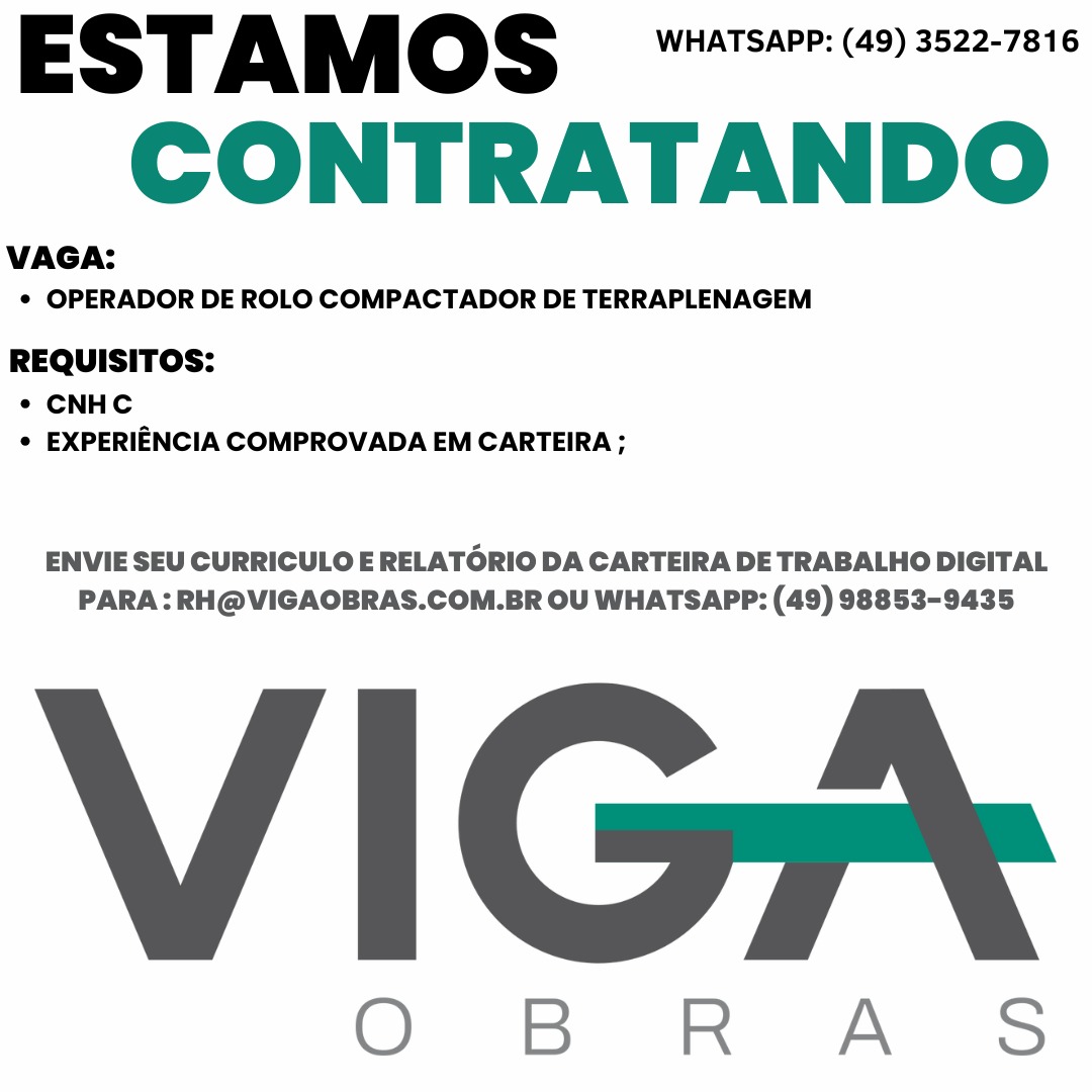 OPERADOR DE ROLO COMPACTADOR DE TERRAPLANAGEM