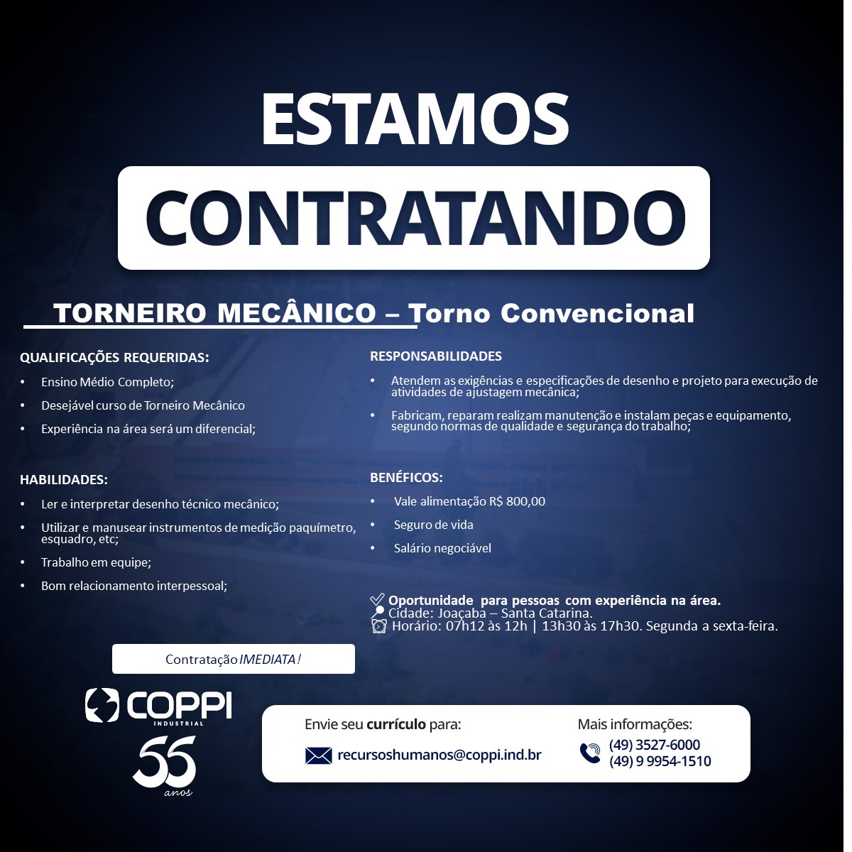 TORNEIRO MECÂNICO CONVENCIONAL