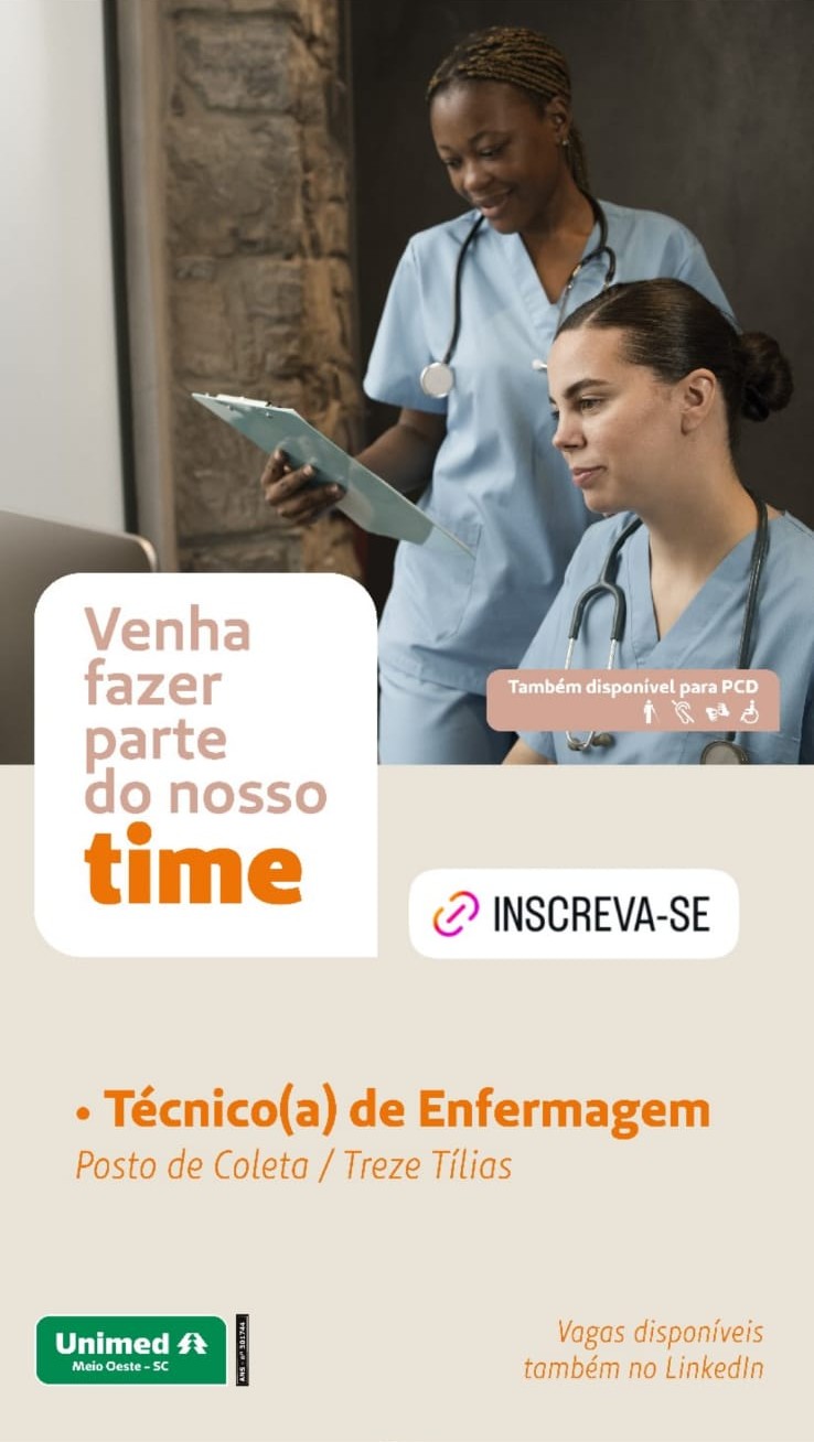 Técnico(a) de Enfermagem – Posto de Coleta Unimed – Treze Tílias