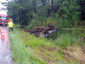 Saída de pista mobiliza equipes de resgate na BR-282 em Catanduvas