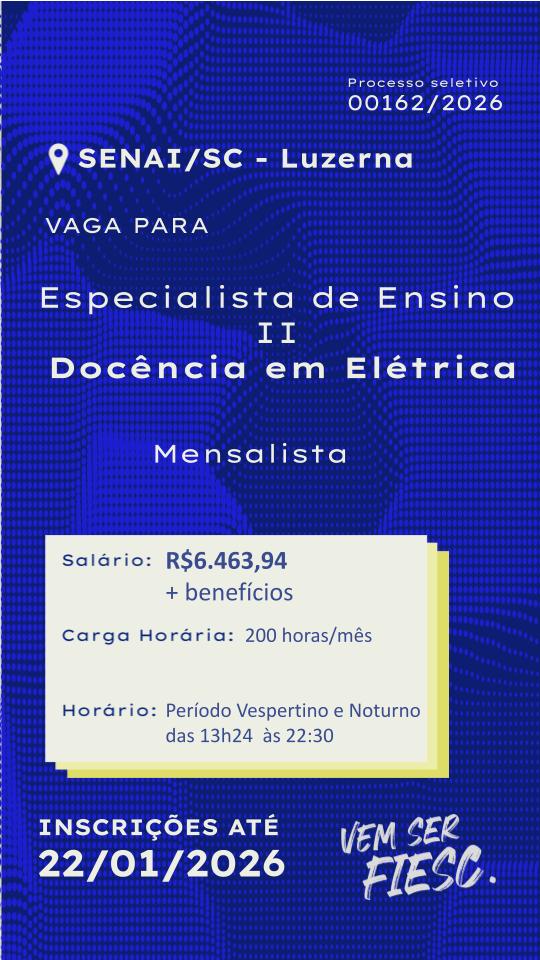 Especialista de Ensino II – Docência em Elétrica