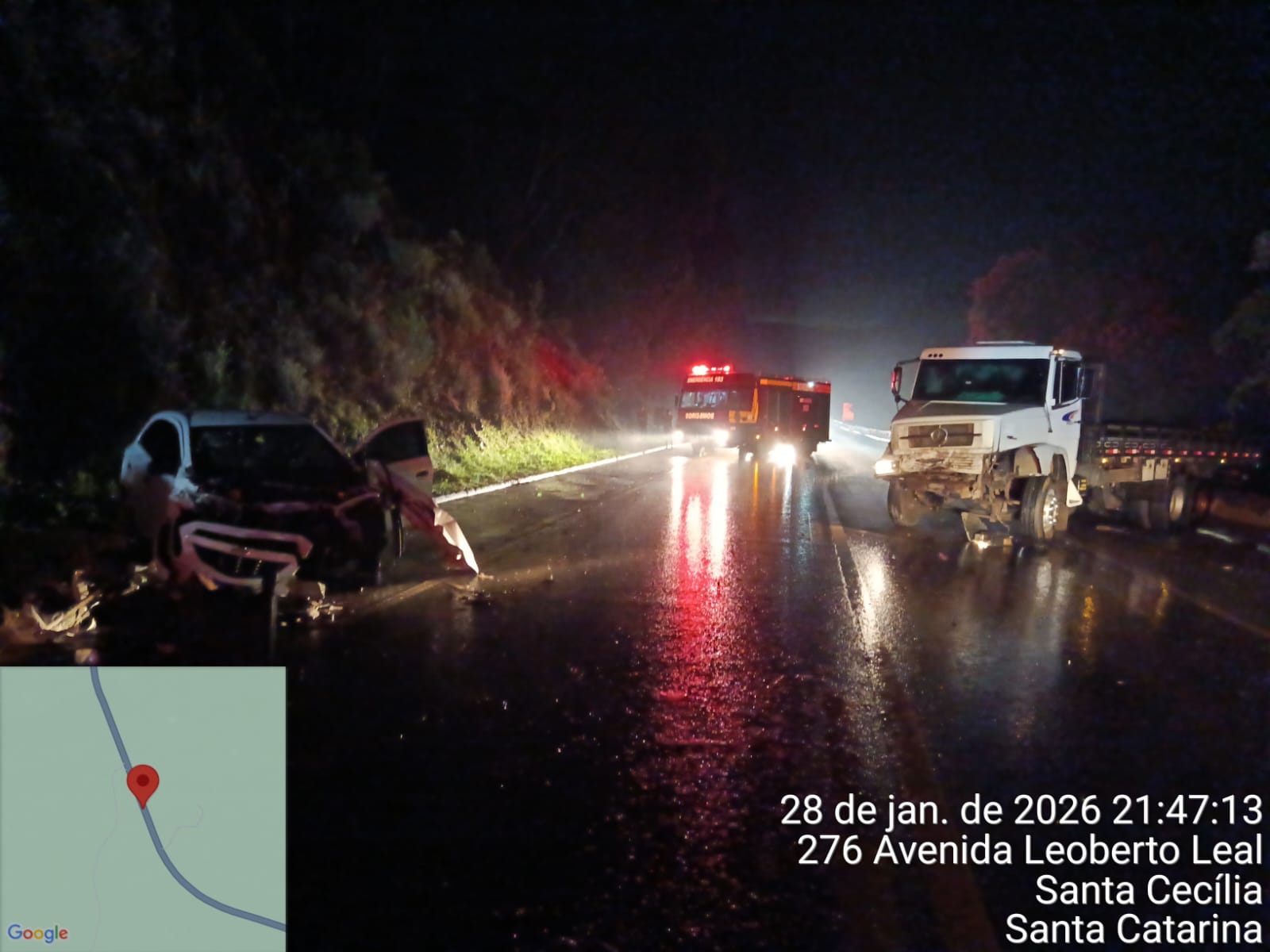 Colisão frontal na BR-116 deixa feridos em Santa Cecília