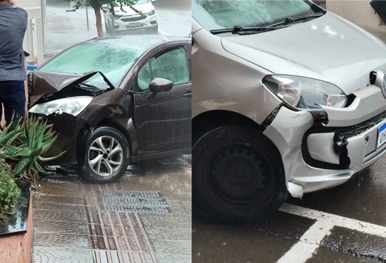 Colisão entre veículos deixa mulher ferida no Centro de Joaçaba