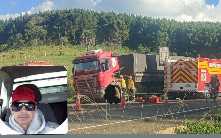 Homem morre esmagado por cabine de carreta na SC-120, em Lebon Régis