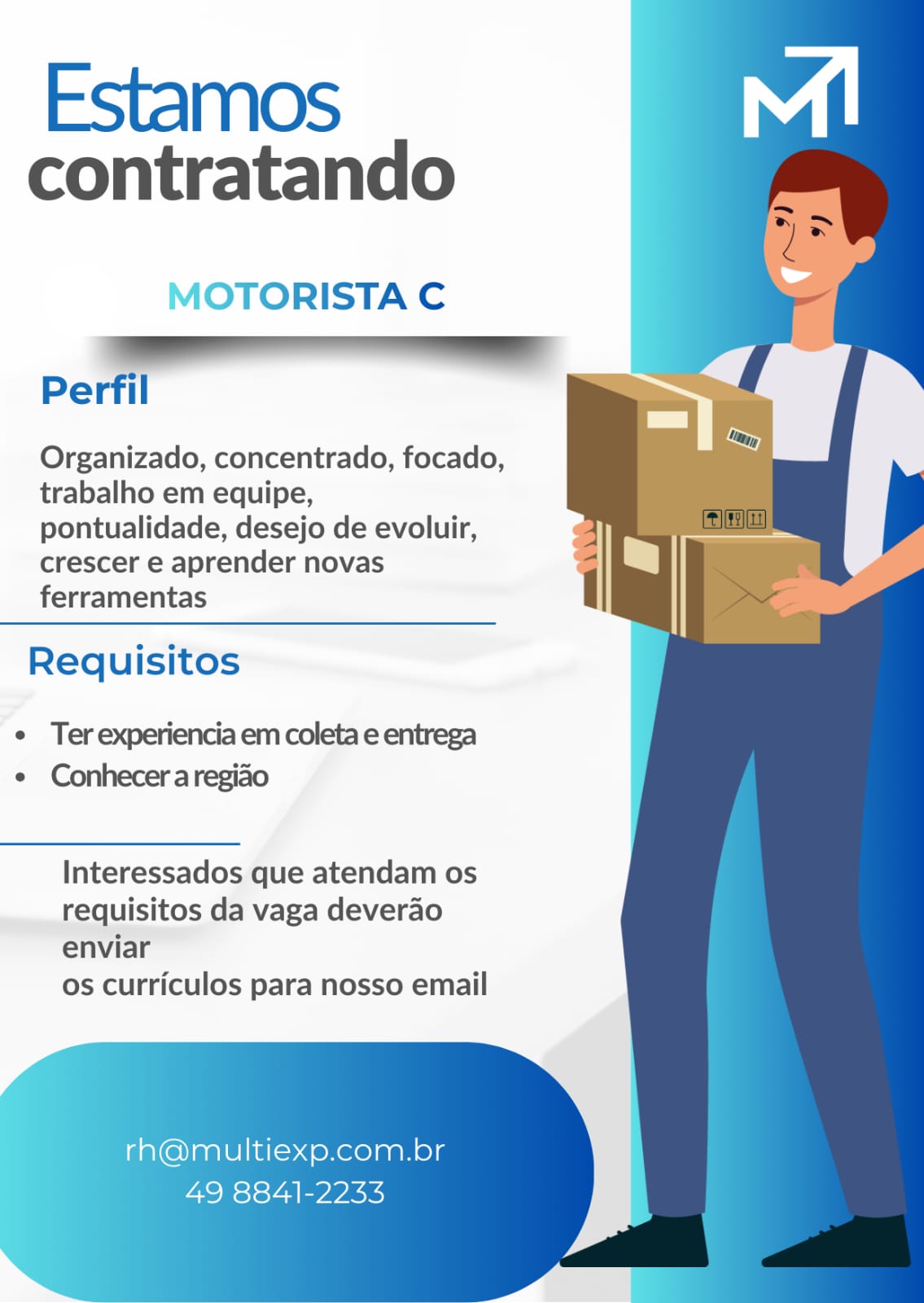 MOTORISTA ENTREGADOR