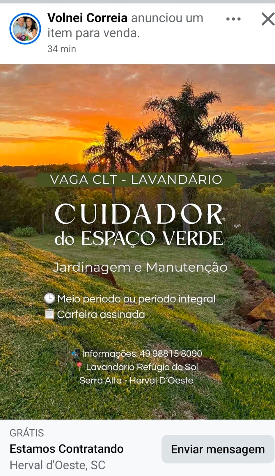 Cuidador de Espaço Verde